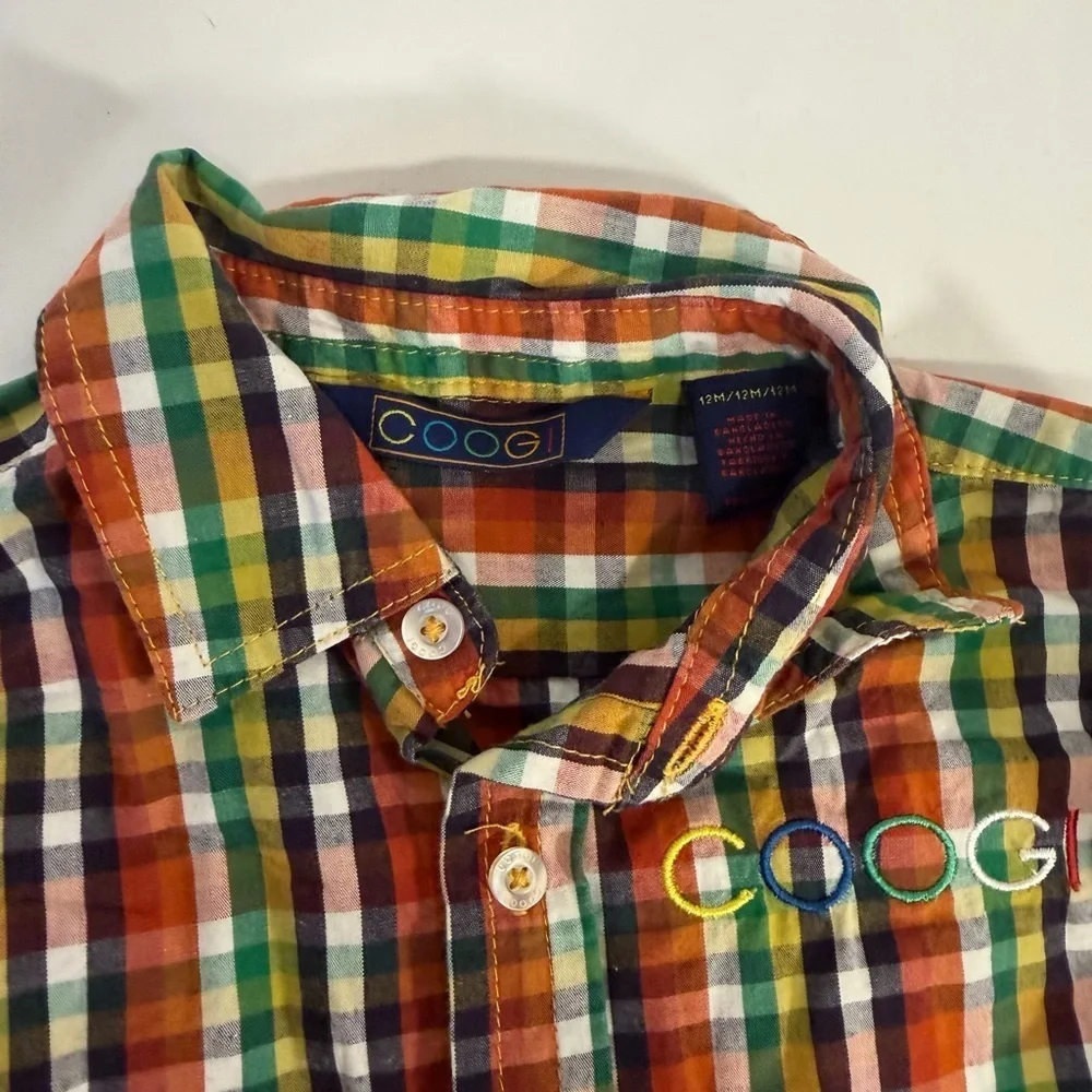 Coogi 3 Piece Outfit includes vest, button down shirt, and jeans. Size 12M